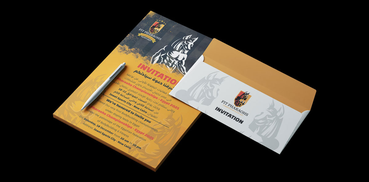 Championship Invitation & Envelop Design FitPharaohs Branding PR