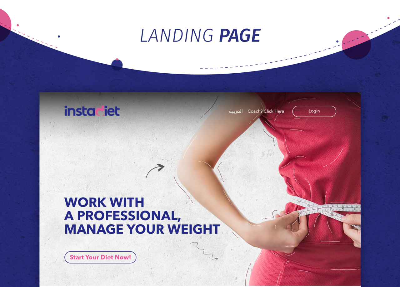 InstaDiet website UI Design