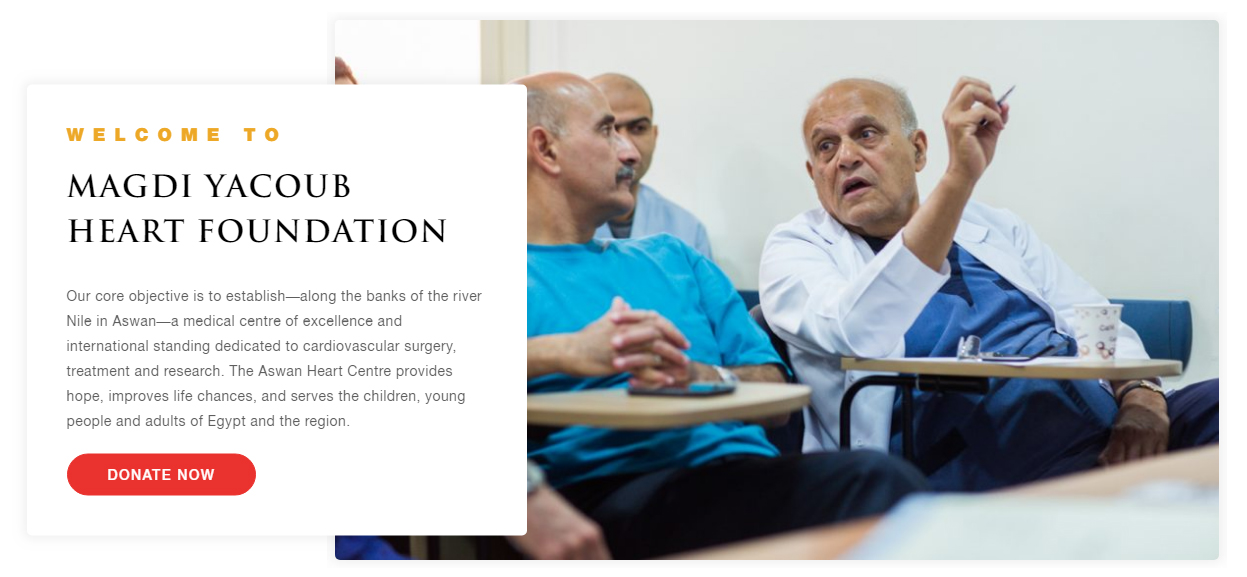 MAGDI YACOUB - Website Design & Development UI & UX Development Home Page